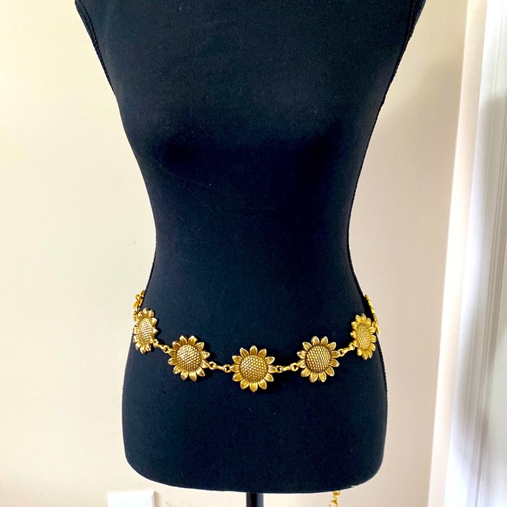 Vintage Sunflower Brass Belt